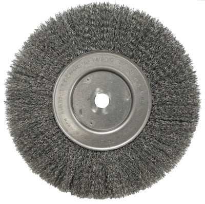 Narrow Face Crimped Wire Wheel, 10 in D, .0104 Steel Wire