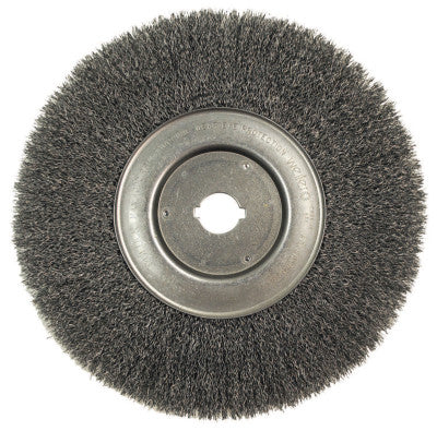 Narrow Face Crimped Wire Wheels, 10 in Dia. x 3/4 in , 0.014 in, Steel, 4,000rpm