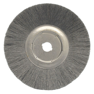 Narrow Face Crimped Wire Wheel, 12 in D, .006 Steel, 1 1/4 in Arbor