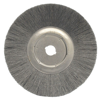 Narrow Face Crimped Wire Wheel, 12 in D, .0104 Steel, 1 1/4 in Arbor