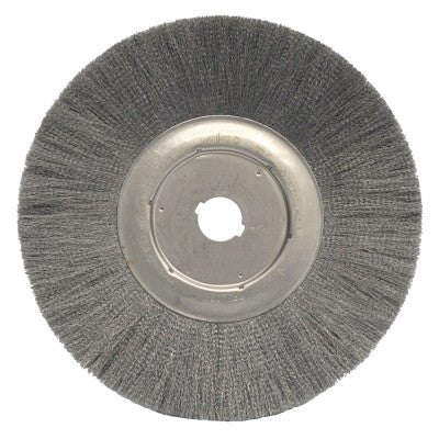 Narrow Face Crimped Wire Wheel, 12 in D, .0118 Steel, 1 1/4 in Arbor