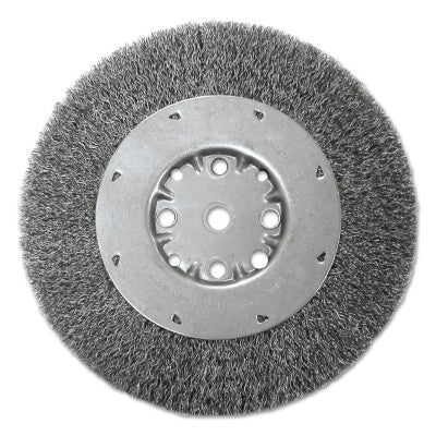 Crimped Wire Wheels, 8 in D, 7/8 in Face, 0.0118 in, Steel Wire, 4500 rpm