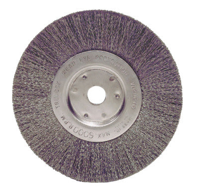 Narrow Face Crimped Wire Wheel, 6 in D, .0104 Stainless Steel Wire