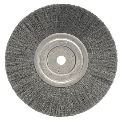 Narrow Face Crimped Wire Wheel, 8 in D x 3/4 W, .006 Stainless Steel, 6,000 rpm
