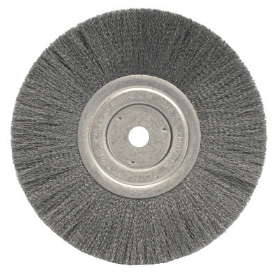 Narrow Face Crimped Wire Wheel, 8 in D x 3/4 W, .0118 Stainless Steel, 6,000 rpm
