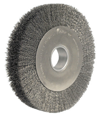 Wide-Face Crimped Wire Wheel, 10 in Dia., 0.0104 in Steel, 4,000 rpm