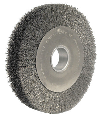 Wide-Face Crimped Wire Wheel, 10 in Dia. x 1 5/8 in W, 0.0118 in Wire, 4,000 rpm