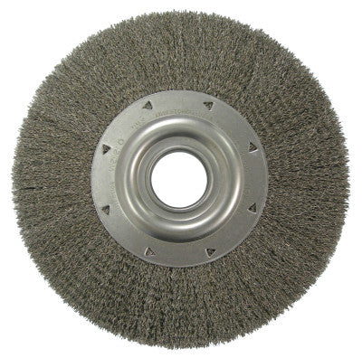 Wide-Face Crimped Wire Wheel, 12 in Dia. x 2 in W, 0.014 in Steel, 3,000 rpm