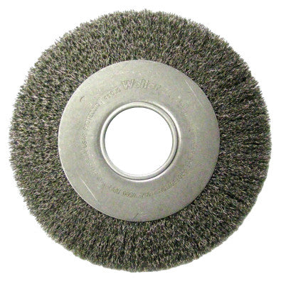 Medium-Face Crimped Wire Wheel, 8 in D x 1 in W, .006 in Steel Wire, 4,000 rpm