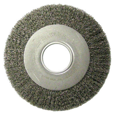 Medium-Face Crimped Wire Wheel, 8 in D x 1 in W, .0104 in Steel Wire, 4,000 rpm