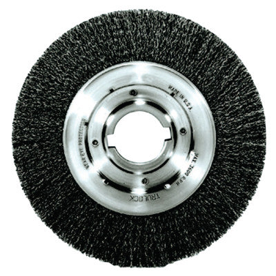 Medium-Face Crimped Wire Wheel, 8 in D x 1 in W, .014 in Steel Wire, 4,000 rpm