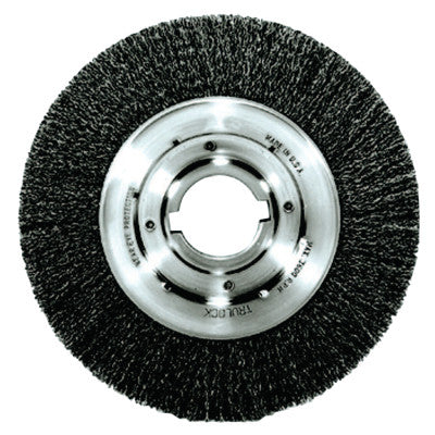 Medium Crimped Wire Wheel, 10 in D x 1 1/8 in W, .014 in Steel Wire, 3,600 rpm