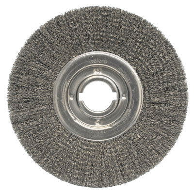 Medium Crimped Wire Wheel, 12 in D x 1 1/4 in W, .0118 in Steel Wire, 3,600 rpm