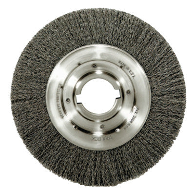 Medium Crimped Wire Wheel, 8 in D x 1 in W, .0118 in Stainless Steel, 4,000 rpm