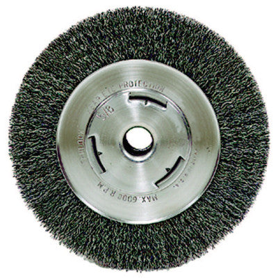 Wide-Face Crimped Wire Wheel, 7 in Dia. x 7/8 in W, 0.014 in Steel, 6,000 rpm