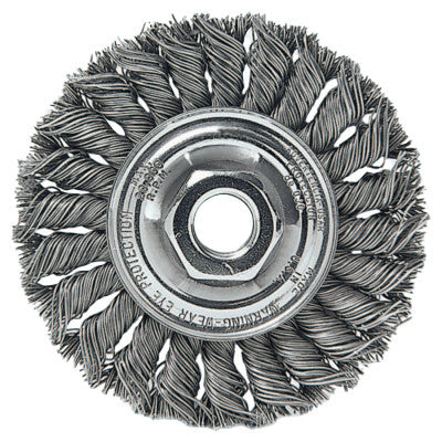 Standard Twist Knot Wire Wheel, 3 in D, .0118 in Stainless Steel, 1/2-3/8 Arbor