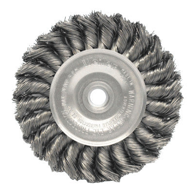 Standard Twist Knot Wire Wheel, 4 in D x 1/2 in W, .02 Steel, 1/2-3/8 Arbor Hole