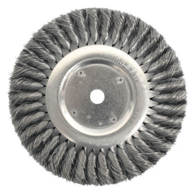 Standard Twist Knot Wire Wheel, 8 in D, .014 in Steel Fill, 3/4 in Arbor Hole