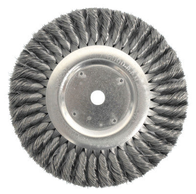 Standard Twist Knot Wire Wheel, 8 in D x 5/8 in W, .016 in Steel Wire, 6,000 rpm