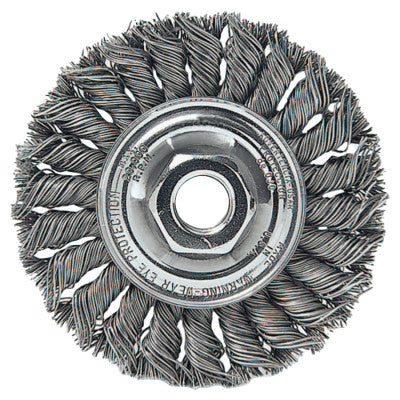 Standard Twist Knot Wire Wheel, 8 in D x 5/8 in W, .023 in Steel Wire, 6,000 rpm