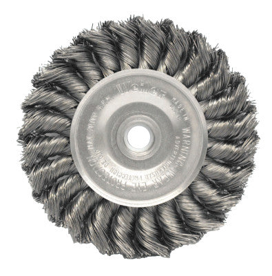 Standard Twist Knot Wire Wheel, 4 in D x 1/2 in W, .0118 in Stainless Steel