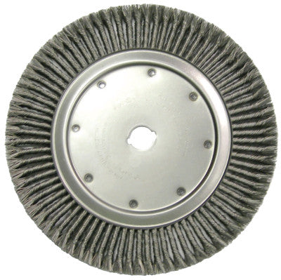 High Density Twist Knot Wire Wheel, 14 in D, .020 in Steel, 1-1/4 in Arbor Hole