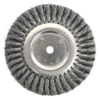 Standard Twist Knot Wire Wheel, 8 in D x 5/8 in W, .0118 in Stainless Steel