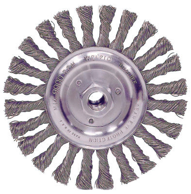 Roughneck Stringer Bead Wheel, 6 in Dia, 5/8-1/2 Arbor, .023 Steel Wire