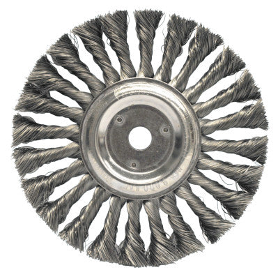 Standard Twist Knot Wire Wheel, 7 in D x 5/8 in W, .014 in Steel Wire, 9,000 rpm