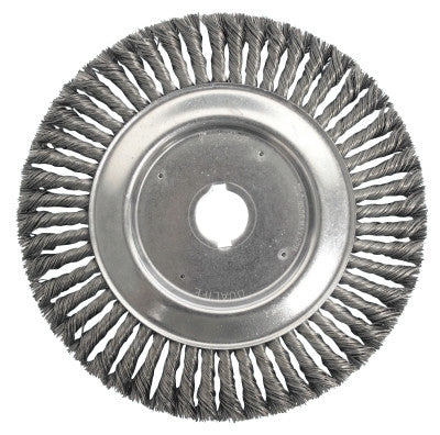 Cable Twist Knot Wire Wheel, 10 in D, .023 in Steel Fill, 1-1/4 in Arbor Hole