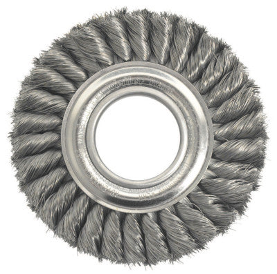 Wide Face Standard Twist Knot Wire Wheel, 6 in Dia. x 1 3/8 W, 8,000 rpm