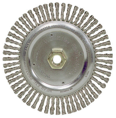 Roughneck Stringer Bead Wheel, 6 7/8 D x 3/16 W, .02 Stainless Wire, 9,000 rpm