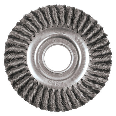 Wide Face Standard Twist Knot Wire Wheel, 8 in Dia. x 1 in, 0.016 in, 6,000 rpm