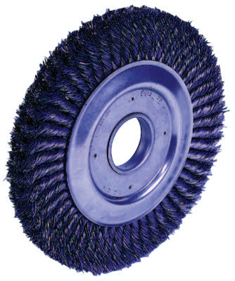 Wide Face Standard Twist Knot Wire Wheel, 12 Dia. x 1 1/4 in W, 0.023, 3,600 rpm