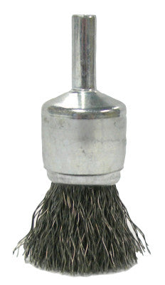 Crimped Wire Solid End Brushes, Steel, 22,000 rpm, 3/4" x 0.0104"