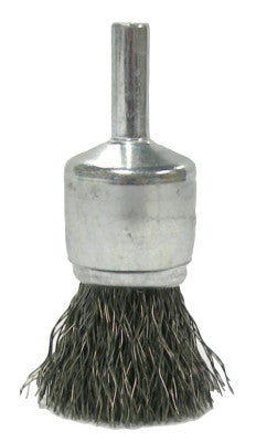 Crimped Wire Solid End Brushes, Steel, 22,000 rpm, 3/4" x 0.02"