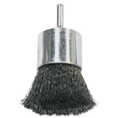 Crimped Wire Solid End Brushes, Steel, 22,000 rpm, 1" x 0.006"