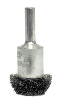 Stem-Mounted Circular Flared End Brushes, Steel, 25,000 rpm, 1"