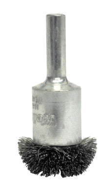 Stem-Mounted Circular Flared End Brushes, Stainless Steel, 25,000 rpm, 1" x