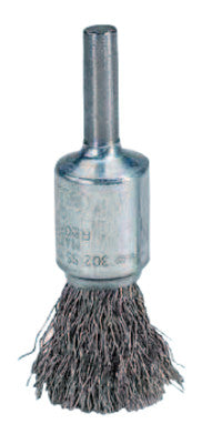 Crimped Wire Solid End Brushes, Brass, 25,000 rpm, 1/2" x 0.005"