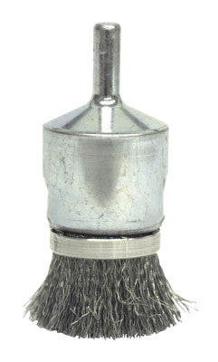 Banded Crimped Wire End Brushes, Steel, 20,000 rpm, 1/2" x 0.006"