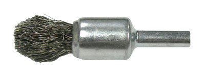 Controlled Flare End Brushes, Steel, 25,000 rpm, 1/2" x 0.014"