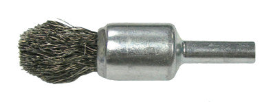 Controlled Flare End Brushes, Stainless Steel, 25,000 rpm, 1/2" x 0.014"