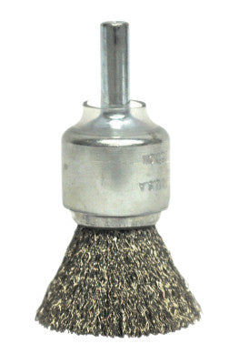 Coated Cup Crimped Wire End Brush, Steel, 22,000 rpm, 3/4" x 0.006"