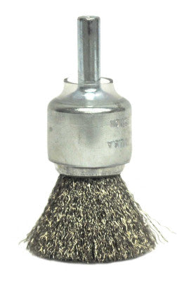 Coated Cup Crimped Wire End Brush, Stainless Steel, 22,000 rpm, 3/4" x 0.0104"