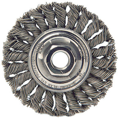 Standard Twist Knot Wire Wheel, 4 in D, .020 in Steel Fill, M14 x 2 Nut