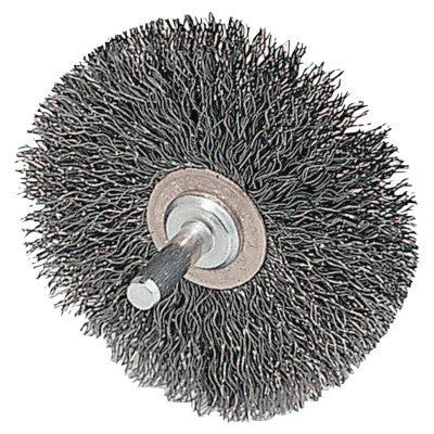 Stem-Mounted Narrow Conflex Brush, 3 in D x 1/2 in W, .008 in Steel, Retail Pack