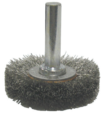 Crimped Wire Radial Wheel Brush, 2 in D, .0118 Steel Wire