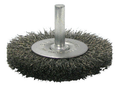 Crimped Wire Radial Wheel Brush, 2 1/2 in D, .014 in Steel Wire, 20,000 rpm