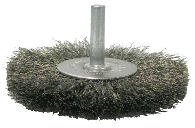 Crimped Wire Radial Wheel Brush, 3 in D, .008 Steel Wire